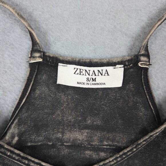 Zenana Womens Size Small/Medium Ash Black Acid Washed Jumpsuit Back Pocket - Picture 14 of 16